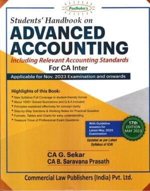 Commercial's Padhuka's Students Handbook on Advanced Accounting For CA Inter by G SEKAR & B SARAVANA PRASATH Applicable for Nov 2023 Exam