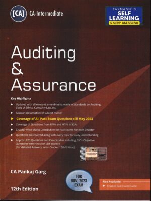 Taxmann Auditing & Assurance for CA Intermediate (New Syllabus) by PANKAJ GARG for Nov 2023 Exams