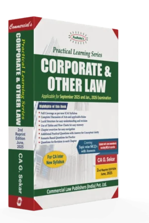 Commercial's Padhuka's Practical Learning Series CA Inter Corporate & Other Law G Sekar Sep 25 / Jan 26 Exam