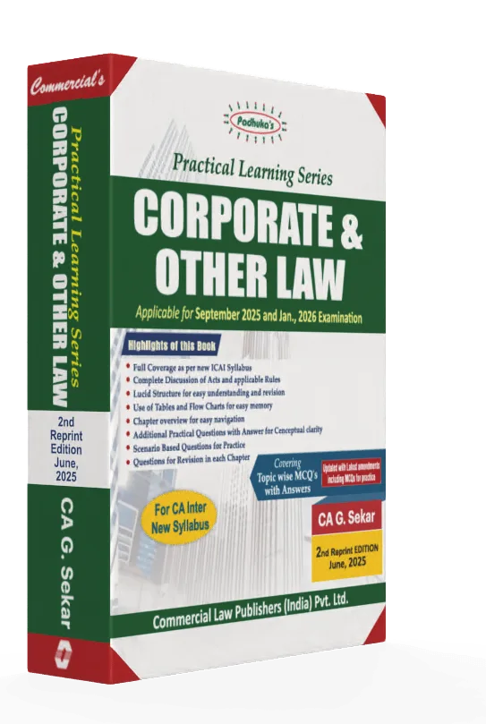 Commercial's Padhuka's Practical Learning Series CA Inter Corporate & Other Law G Sekar Sep 25 / Jan 26 Exam