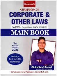 Commercial CA Inter A Handbook on Corporate & Other Laws (MCQs Book) New Syllabus By CA Abhishek Bansal Jan/Sept 26 Exam