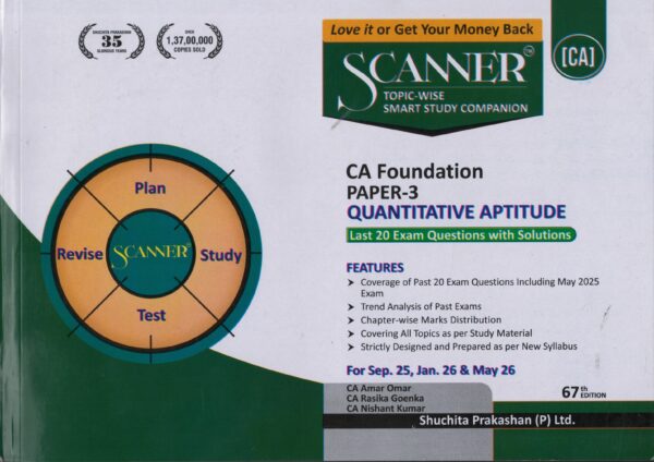 SHUCHITA SOLVED SCANNER FOR CA FOUNDATION PAPER-3 QUANTITATIVE APTITUDE BY CA AMAR OMAR & CA RASIKA GOENKA & CA NISHANT KUMAR APPLICABLE FOR SEP 2025 JAN 2026 & MAY 2026