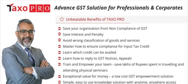 Taxo Pro Advance GST Solution For Professionals & Corporates