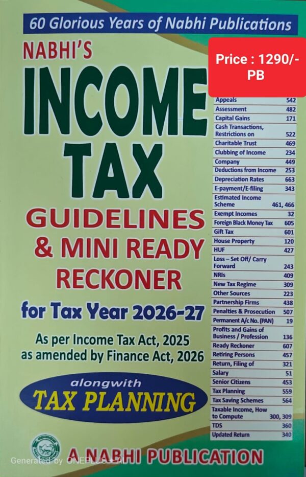 Nabhi's Income Tax Guidelines & Mini Ready Reckoner (In English) ( 2026-27 ) Along with Tax Planning Edition 2026