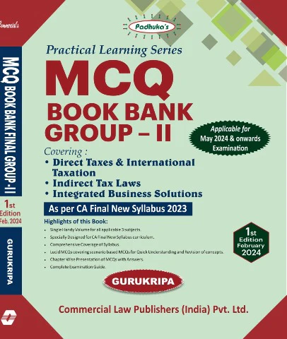 Commerical Padhuka MCQ Book Bank Group-II for CA Final  by Gurukripa Applicable For May 2024 Exam