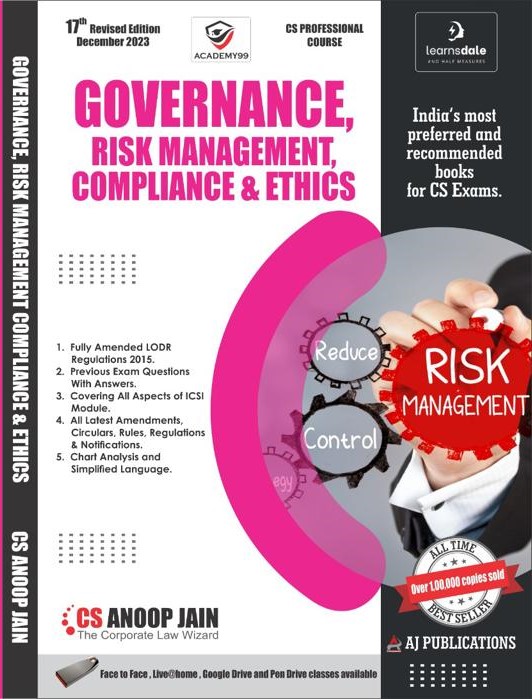 AJ Publications Governance, Risk Management, Compliance and Ethics For CS Professional (New Course) by ANOOP JAIN Applicable For Dec 2023 Exams