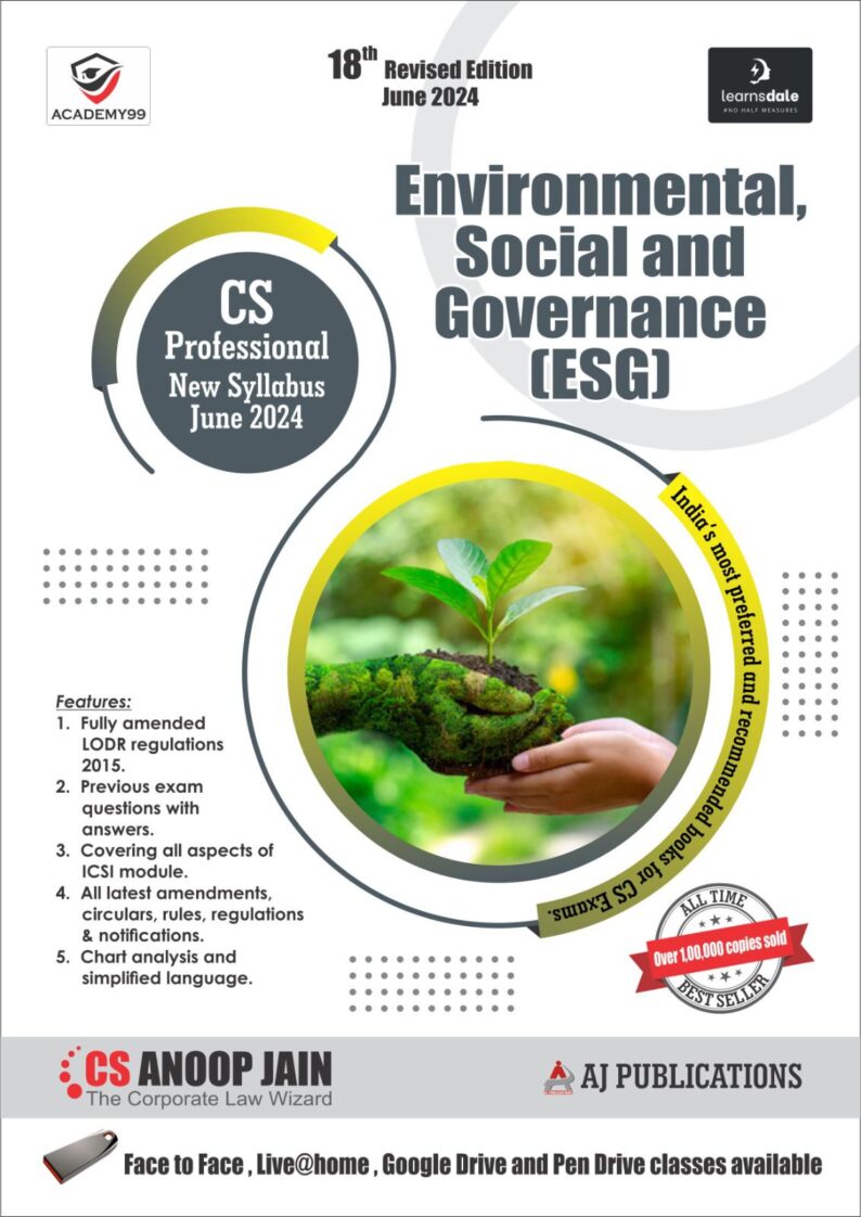 AJ Publications Environmental Social and Governance (ESG) for CS Professional New Syllabus by ANOOP JAIN Applicable For June 2024 Exams
