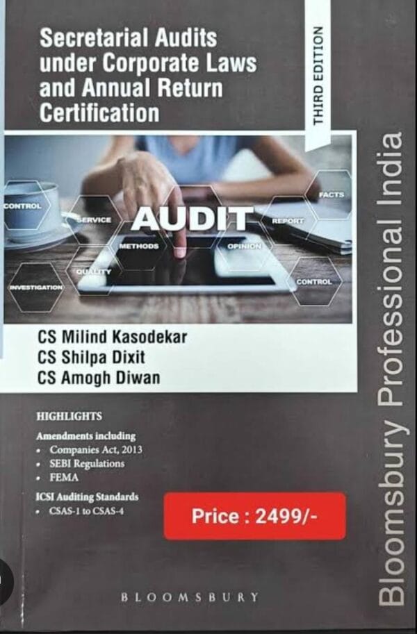 Bloomsbury Secretarial Audits under Corporate Laws and Annual Return Certification by CS Milind Kasodekar Edition August 2024