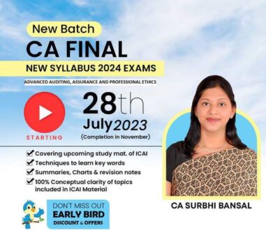 Video Lecture Audit For CA-Final Group - I New Batch by Surbhi Bansal Applicable for May 2024 and Onwards Attempt Available in Google Drive