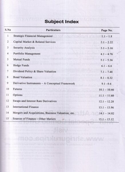 Commercial Padhuka's Students Referencer on Strategic Financial Management for CA Final New Syllabus by G SEKAR & B SARAVANA PRASATH Applicable for Nov 2023 Exams