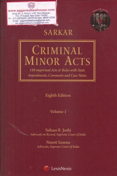 SARKAR Criminal Minor Acts Set of 2 Vols by SUHAAS R JOSHI & NAMIT SAXENA Edition 2017