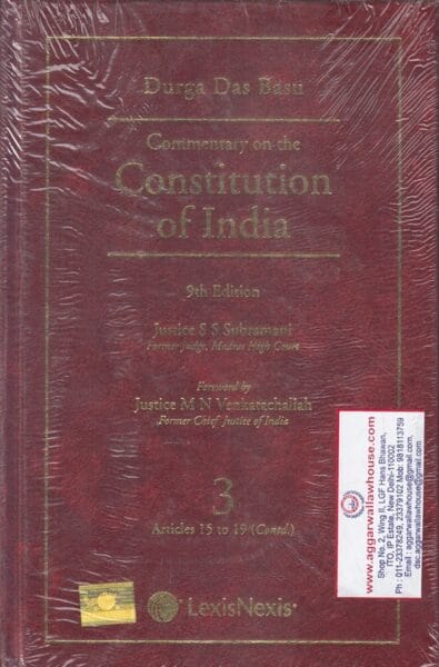 LexisNexis DURGA DAS BASU Commentary on The Constitution of India 3 Articles 15 to 19 (Contd.) Reprint Edition 2024