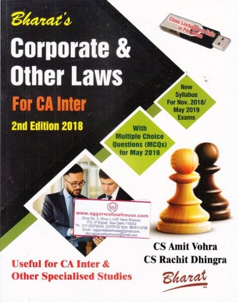 Bharat's Corporate & Other Laws for CA Inter by AMIT VOHRA & RACHIT DHINGRA Applicable for Nov 2018 Exams