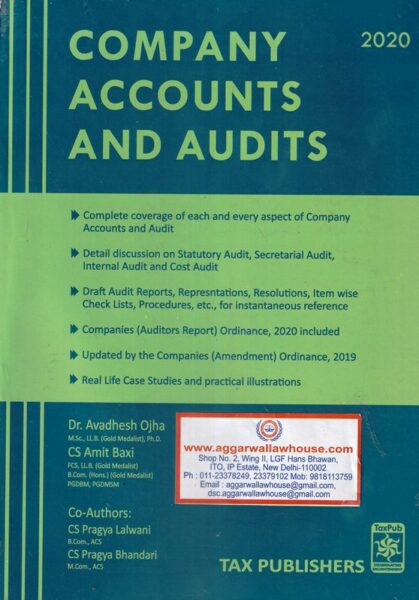 Tax Publisher Company Accounts and Audit by AVADHESH OJHA Edition 2020