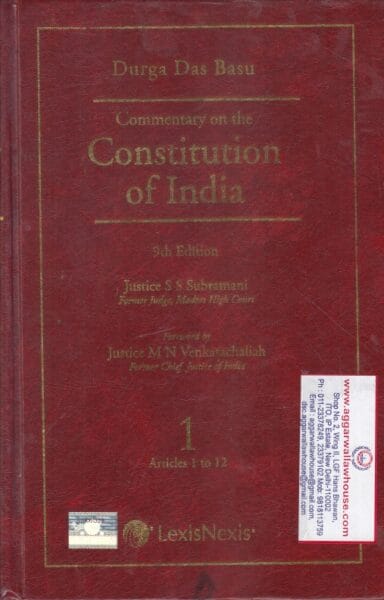 LexisNexis DURGA DAS BASU Commentary on The Constitution of India 1 Articles 1 to 12 Reprint Edition 2026
