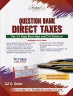 Padhuka's Question Bank Direct Taxes for CA FInal both New & Old Syllabus by G SEKAR Applicable for Nov 2020 Onwards Examinations Edition 2020