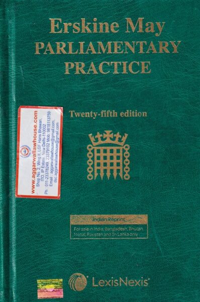 Lexis Nexis Erskine May Parliamentary Practice Edition 2019