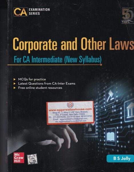 McGrawHill' Corporate and Other Laws for CA Intermediate (New Syllabus) by BS JOLLY Edition 2020