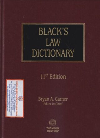 Thomson Reuters Black's Law Dictionary by BRYAN A GARNER Edition 2019