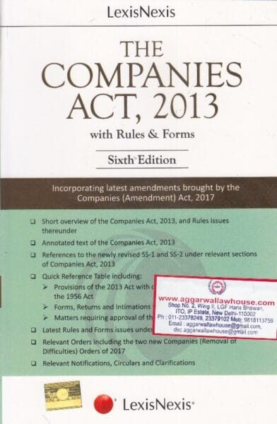 Lexis Nexis The Companies Act, 2013 with Rules & Forms Edition 2018