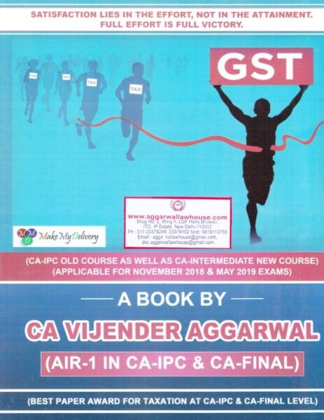 MMD GST for CA IPCC Old Course & New Course by VIJENDER AGGARWAL Applicable for Nov 2018 & May 2019 Exams