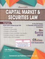 Commercial's Capital Market & Securities Law For CS Executive Old Syllabus By RAJNISH KUMAR Applicable For Dec 2018 & June 2019 Exams