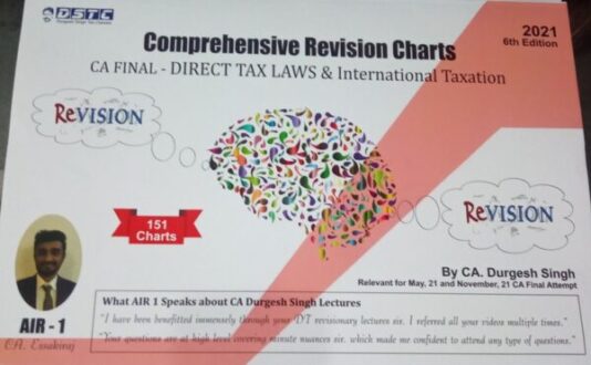 Bharat's Fully Revised Comprehensive Revisionary Charts on Direct Tax Laws & International Taxation for CA Final Exams by Durgesh Singh Applicable for May / Nov 2021 Exams