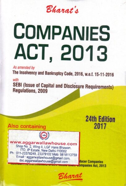 Bharat's Companies Act, 2013 with SEBI (Issue of Capital and Disclosure Requirements) Regulations, 2009 (Pocket/HB) Edition 2017