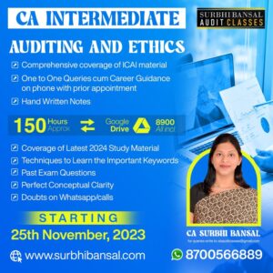 Video Lecture AUDITING AND ETHICS For CA Inter (Regular Batch) by Surbhi Bansal Applicable for 2024 Exam Available in Google Drive