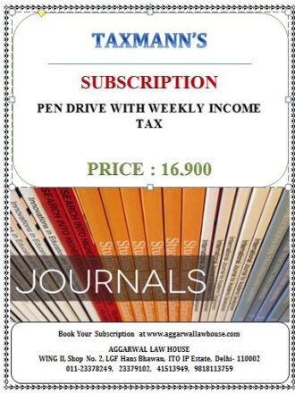 Taxmann Subscription on (Income Tax) In Pen Drive for Installation / Updated Weekly Edition 2021