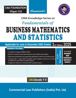 Commercial CMA Knowledge Series on Fundamentals of Business Mathematics and Statistics (Paper-3) New Syllabus June / Dec 2025 Exam