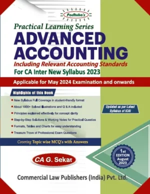 Commercial Padhuka Practical Learning Series Advanced Accounting For CA Inter New Syllabus 2023 By CA G Sekar Applicable for May 2024 Exam