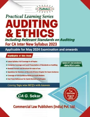 Commercial Practical Learning Series Auditing & Ethics Including Relevant Standards on Auditing  For CA Inter New Syllabus 2023 by G Sekar Applicable for May 2024 Exam