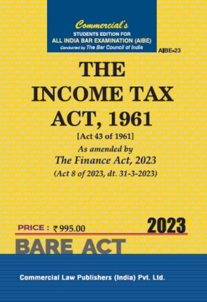 Commercial Bare Act The Income Tax Act 1961 Pocket Edition 2023