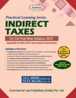 Commercial's Padhuka's  Practical Learning Serices Indirect Taxes for CA Final New Syllabus 2023 by G SEKAR & RS BALAJI Applicable for May 2024 & Onwards Exams