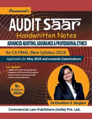Commercial Audit Saar Handwritten Notes Advanced Auditing, Assurance & Professional Ethics for CA Final New Syllabus 2023 by Khushboo Girish Sanghavi Applicable For May 2024 Exam