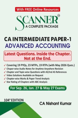 Shuchita Prakashan Advanced Accounting for CA Intermediate Paper-1 by CA Nishant Kumar Applicable for Sep.2026/Jan.2027/May 2027. Eaxm