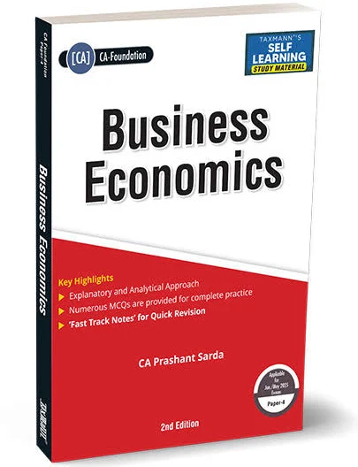Taxmann Business Economics by Prashant Sarda Applicable For Jan./May 2025 Exam.