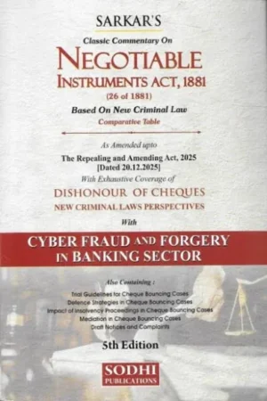 Sodhi Publications Negotiable Instruments Act 1881 Dishonour of Cheques by Sarkar 5th Edition 2026