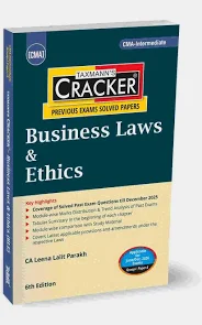 Taxmann Cracker Business Laws & Ethics for CMA Intermediate Applicable for June 2026/Dec.2026 6th Edition 2026