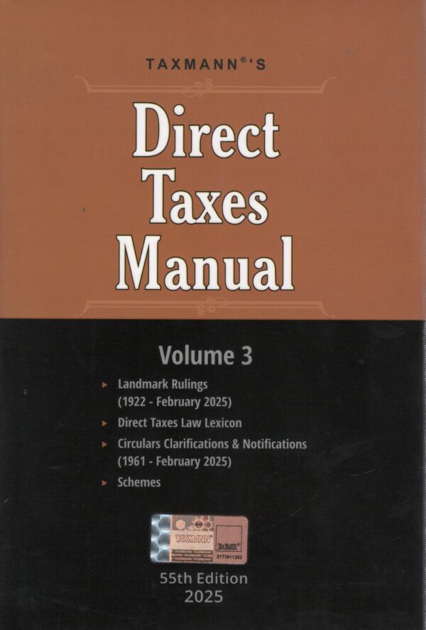 Taxmann Direct Taxes Manual (Set of 3 Vols) 55TH Edition 2025