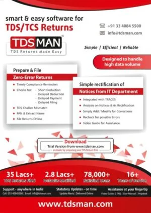 TDSMAN Smart & Easy Software for TDS Return Edition FY 2026-27