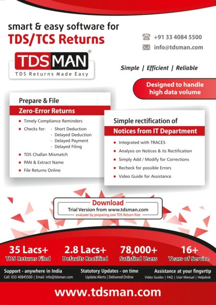 TDSMAN Smart & Easy Software for TDS Return Edition FY 2024-25