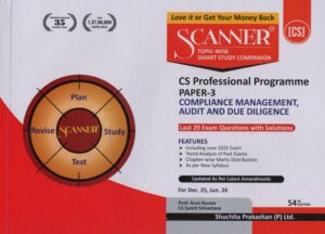 Shuchita Solved Scanner For CS Professional Group - I Syllabus 2022 Paper 3 Compliance Management Audit and Due Diligence By ARUN KUMAR Applicable For June.2025 Exams