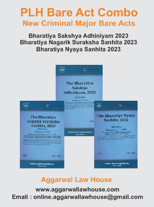 PLH's Bare Act Combo of New Criminal Major Bare Acts Bharatiya Nyaya Sanhita 2023, Bharatiya Nagarik Suraksha Sanhita 2023, Bharatiya Sakshya Adhiniyam 2023 Edition 2024