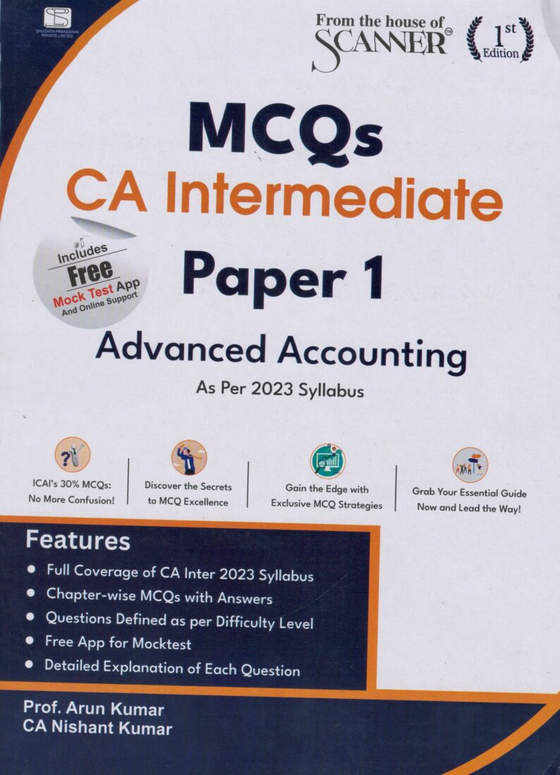 Shuchita MCQs Advanced Accounting for CA Inter Paper 1 New Syllabus 2023 by Arun kumar and Nishant Kumar Applicable for May 2024 Exam