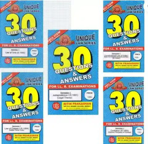 Nitin Prakashan Unique Law Series Questions & Answer Semester-1 ( K-1001, K-1002, K-1003, K-1004, K-1005) for LLB Exams Editon 2026