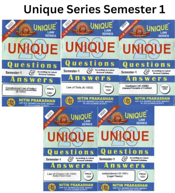 Nitin Prakashan Unique Law Series Questions & Answer Semester-1 ( K-1001, K-1002, K-1003, K-1004, K-1005) for LLB Exams Editon 2026