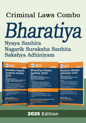 Taxmann Combo Bare Acts New Criminal Laws Bharatiya Nyaya Sanhita 2023, Bharatiya Nagarik Suraksha Sanhita 2023, Bharatiya Sakshaya Adhiniyam 2023 Set of 3 Books Edition 2025