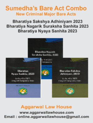 Sumedha Bare Act Combo Set of New Criminal Major Acts ( Bharatiya Sakshya Adhiniyam 2023, Bharatiya Nagarik Suraksha Sanhita 2023, Bharatiya Nyaya Sanhita 2023 ) by Harshul Bangia Edition 2024